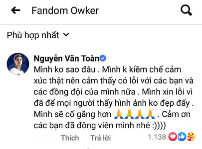 Văn Toàn lên tiếng sau vụ ném băng đội trưởng HAGL xuống đất, xin lỗi đồng đội và CĐV - Ảnh 2.