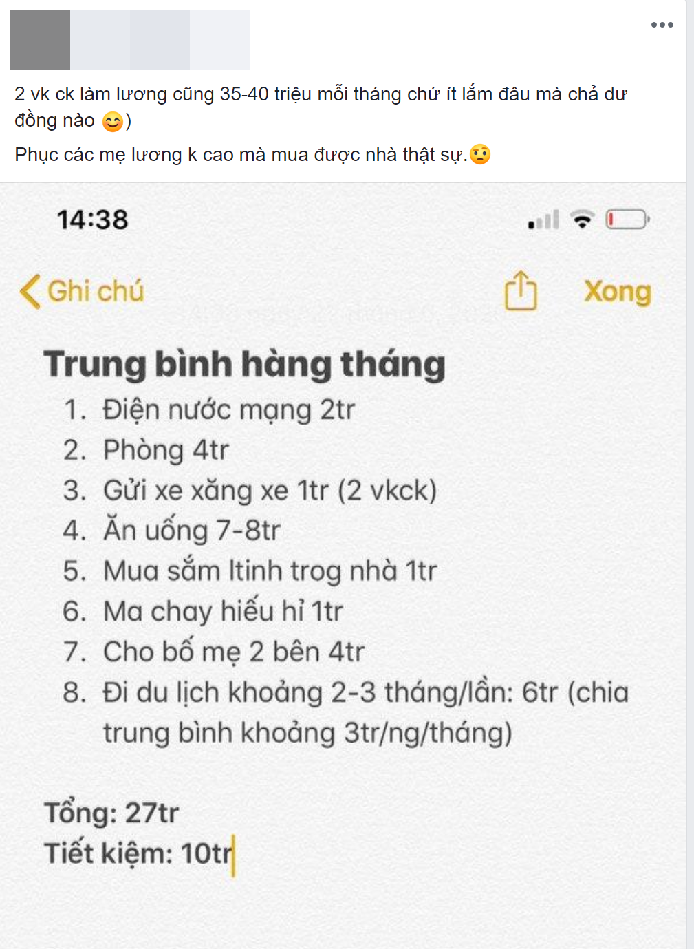 Lương hai vợ chồng ngót nghét 40 triệu nhưng &quot;chẳng bỏ ra được đồng nào&quot;, vợ trẻ được chị em chỉ ra khoản hoang rành rành - Ảnh 1.