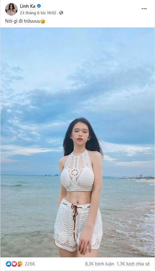 Khoe ảnh mặc áo tắm gợi cảm, Linh Ka được fan vào khen nức nở Tâm hồn to tròn và đẹp quá - Ảnh 1.