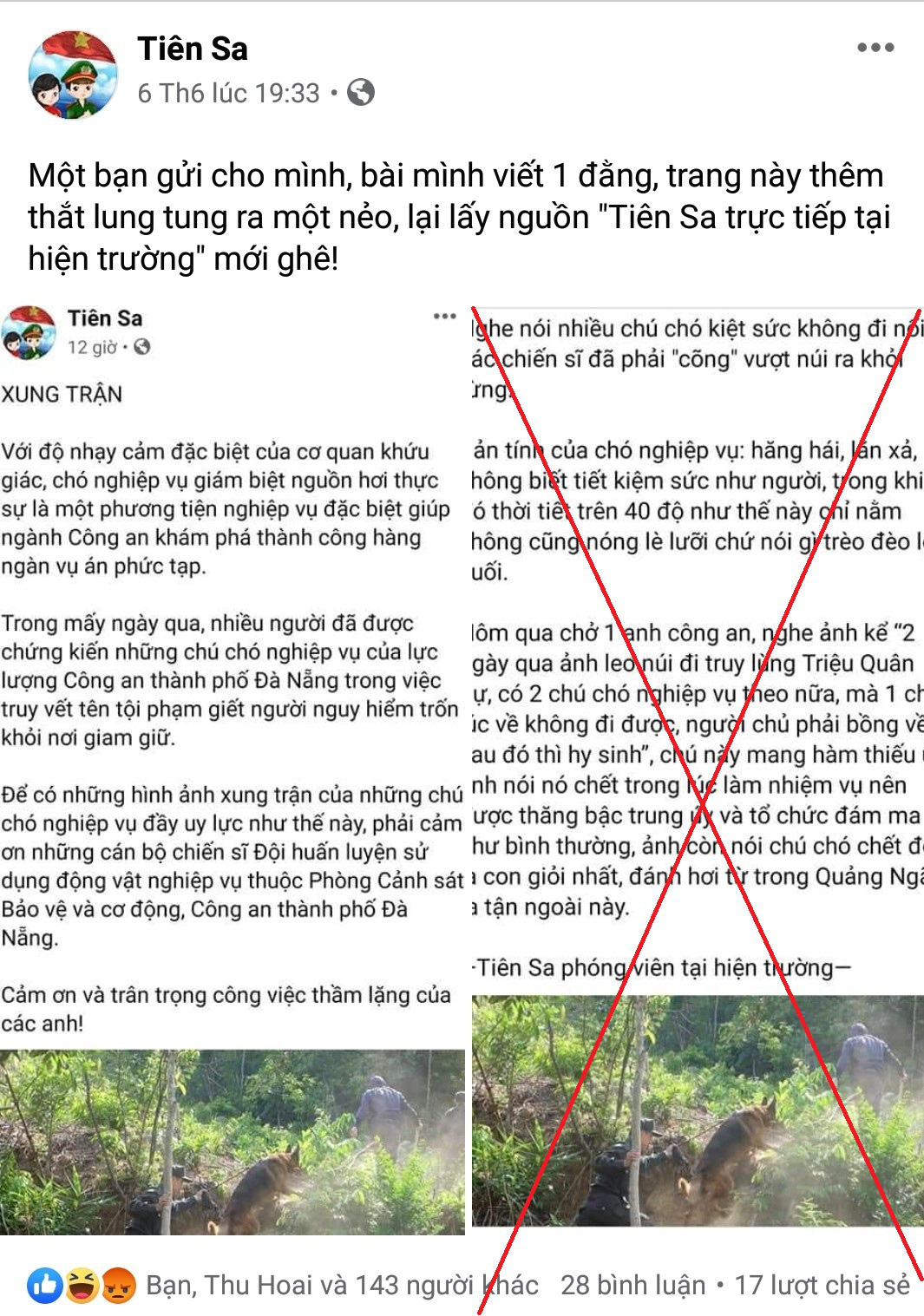 Thông tin chó nghiệp vụ hy sinh khi truy tìm tội phạm nguy hiểm vượt ngục là không chính xác - Ảnh 6. Thông tin chó nghiệp vụ hy sinh khi truy tìm tội phạm nguy hiểm vượt ngục là không chính xác - Ảnh 6.
