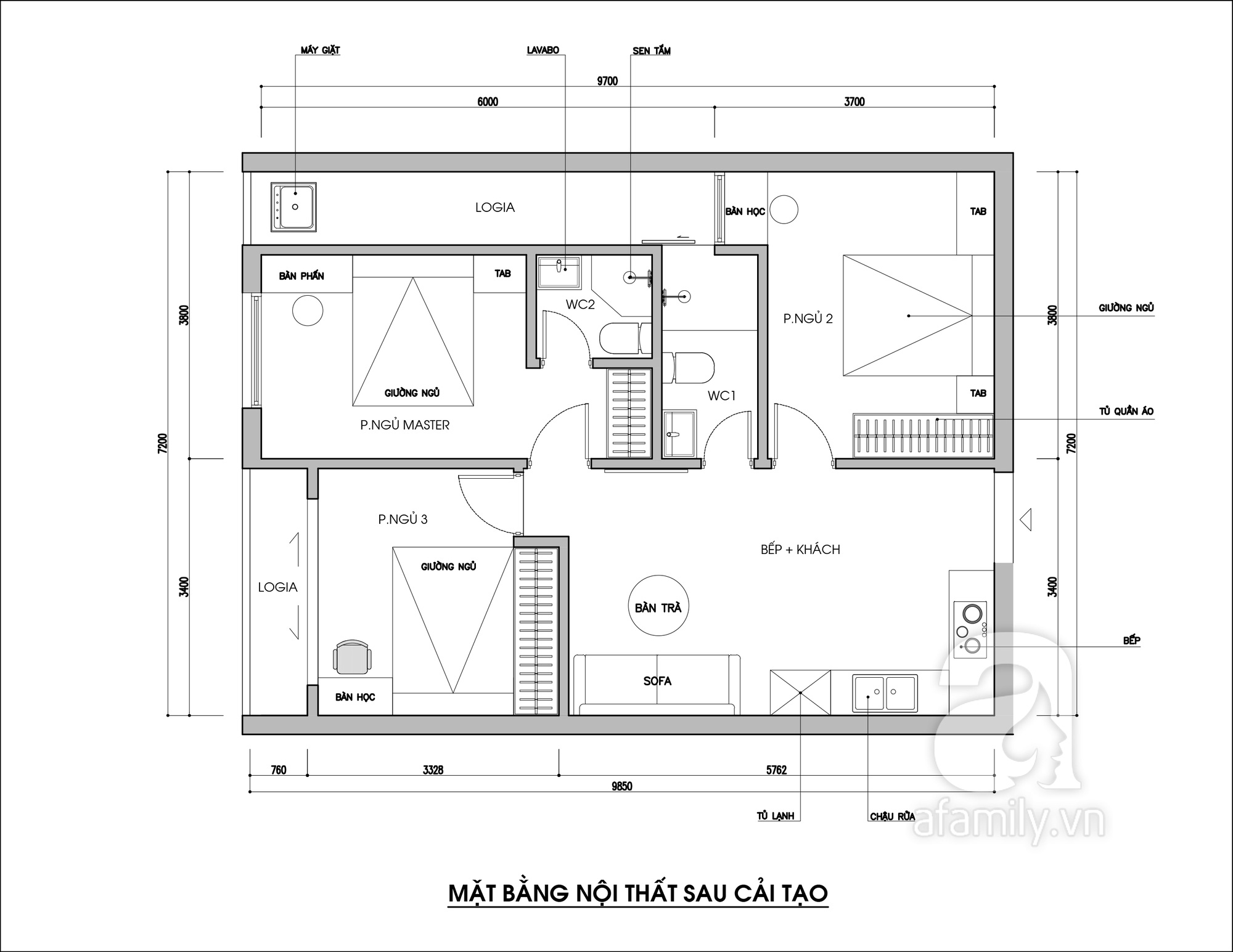 Tư vấn thiết kế cải tạo căn hộ chung cư 65m² từ 2 thành 3 phòng ngủ với tổng chi phí 143 triệu đồng - Ảnh 3.