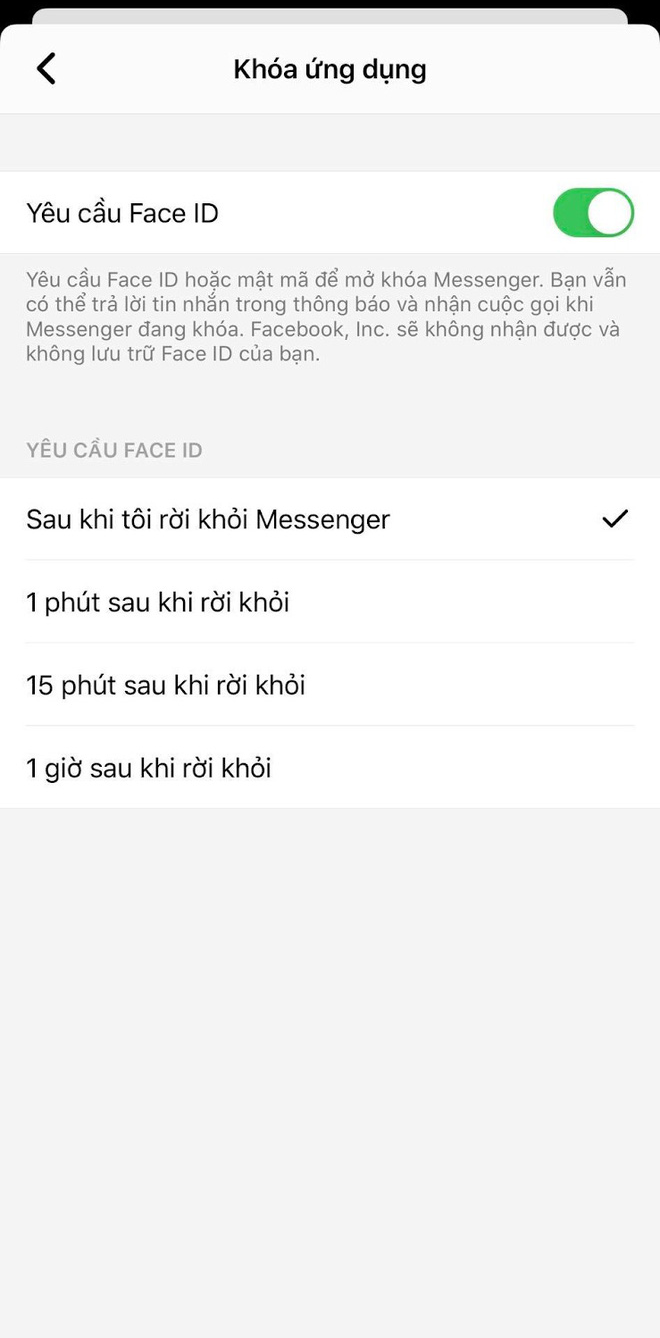 Messenger cập nhật tính năng bảo mật bằng Touch ID và Face ID trong bản cập nhật mới trên iOS - Ảnh 3.