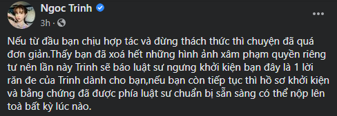 Ngọc Trinh bất ngờ có động thái mới liên quan tới vụ kiện hàng xóm vì tội quay lén rồi đăng tải lên mạng xã hội - Ảnh 1.