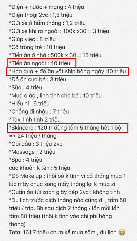 Mẹ bỉm sữa chi gần 162 triệu/tháng khiến ai nấy sốc lên sốc xuống, riêng khoản mỹ phẩm đã bằng nhà người ta tiêu cả tháng - Ảnh 1.