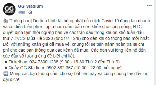 Nóng: VCS mùa Hè 2020 thi đấu không khán giả vì Covid-19 - Ảnh 1.