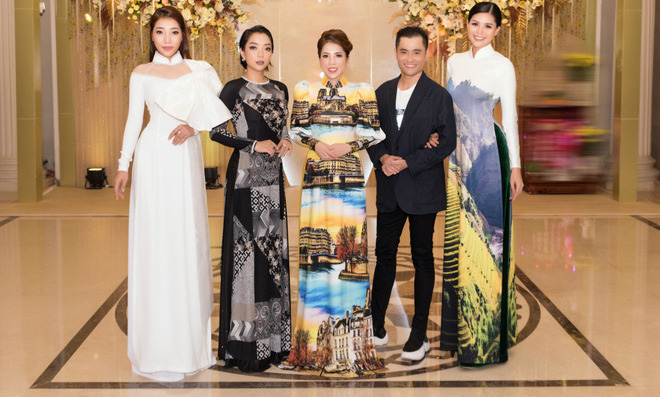 Ca sĩ Phương Anh, hoa hậu Kim Nguyên đẹp nổi bật với áo dài của NTK Nhật Dũng - Ảnh 1.