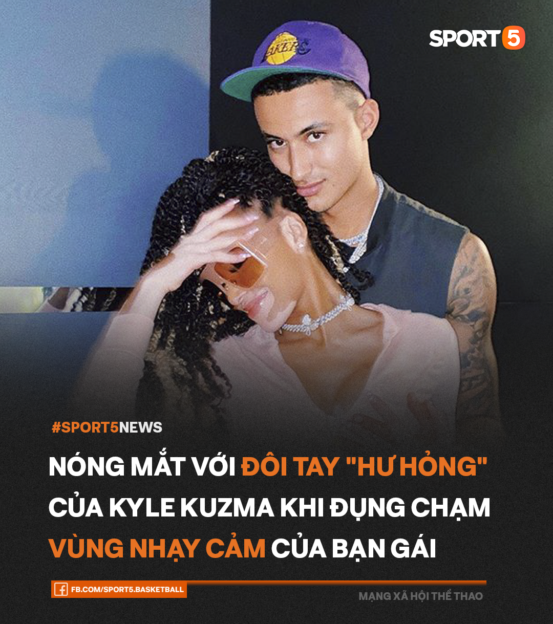 Nóng mắt với đôi tay &quot;hư hỏng&quot; của Kyle Kuzma khi đụng chạm vùng nhạy cảm của siêu mẫu bạch biến - Ảnh 1.