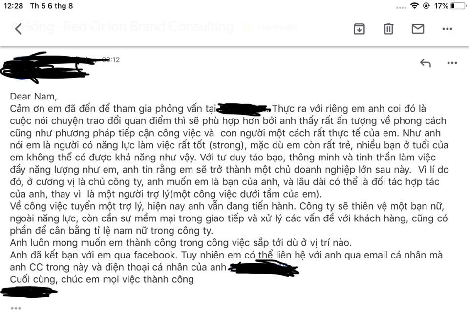 Chàng trai ứng tuyển vị trí trợ lý, Giám đốc phỏng vấn khen ngợi hết lời nhưng cuối cùng vẫn trượt với lý do khó tin - Ảnh 4.