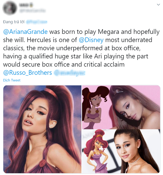 Rộ tin Ariana Grande đóng chính ở live-action Hercules, đến cả đạo diễn Endgame cũng thả thính cơ mà! - Ảnh 7.