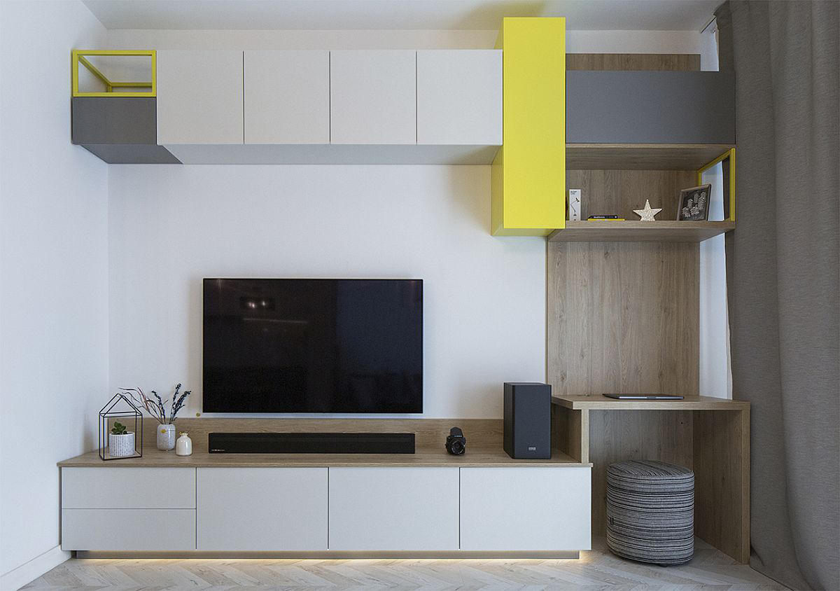 Sự pha trộn màu sắc: xanh dương, vàng và xám trong một căn hộ hiện đại - Ảnh 4.