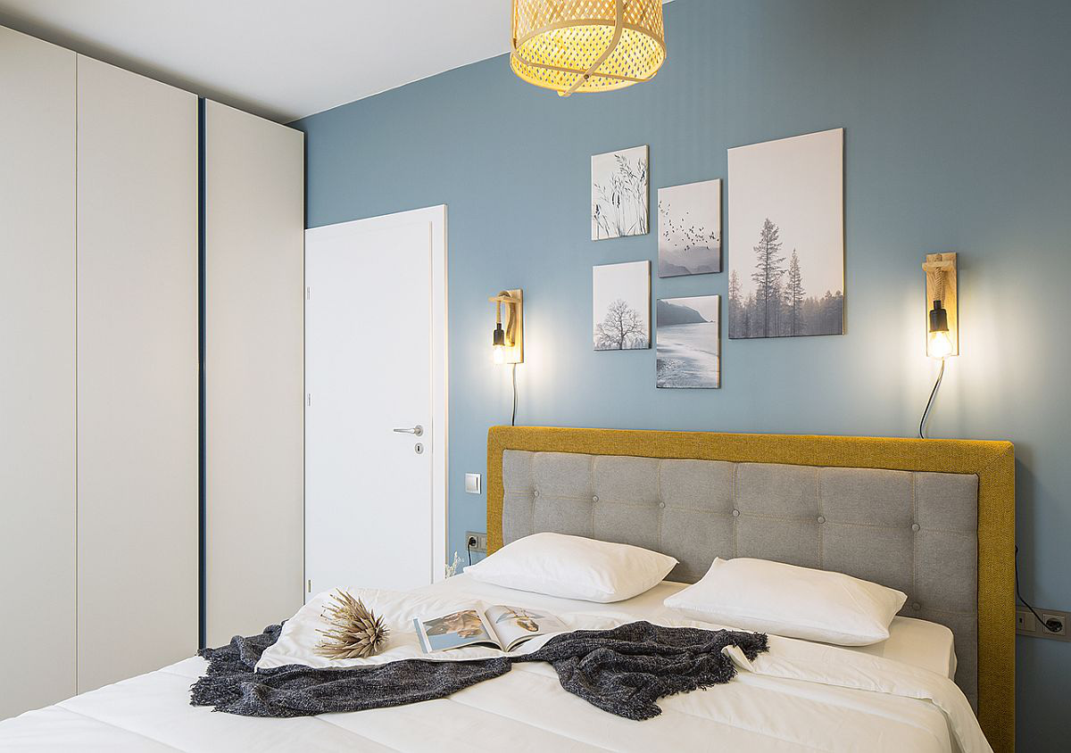 Sự pha trộn màu sắc: xanh dương, vàng và xám trong một căn hộ hiện đại - Ảnh 8.