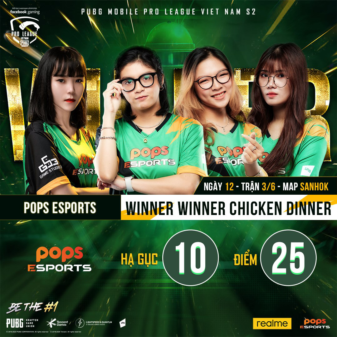 Vượt qua nhiều đội mạnh, POPS Esports trở thành đội tuyển nữ đầu tiên đạt Top 1 tại PMPL VN S2 - Ảnh 3.