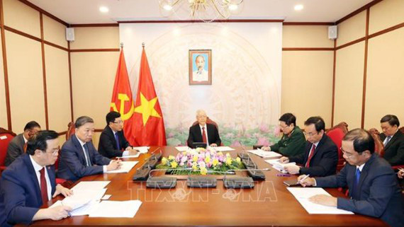 Tổng Bí thư, Chủ tịch nước Nguyễn Phú Trọng điện đàm với Tổng Bí thư, Chủ tịch nước Trung Quốc Tập Cận Bình - Ảnh 1.