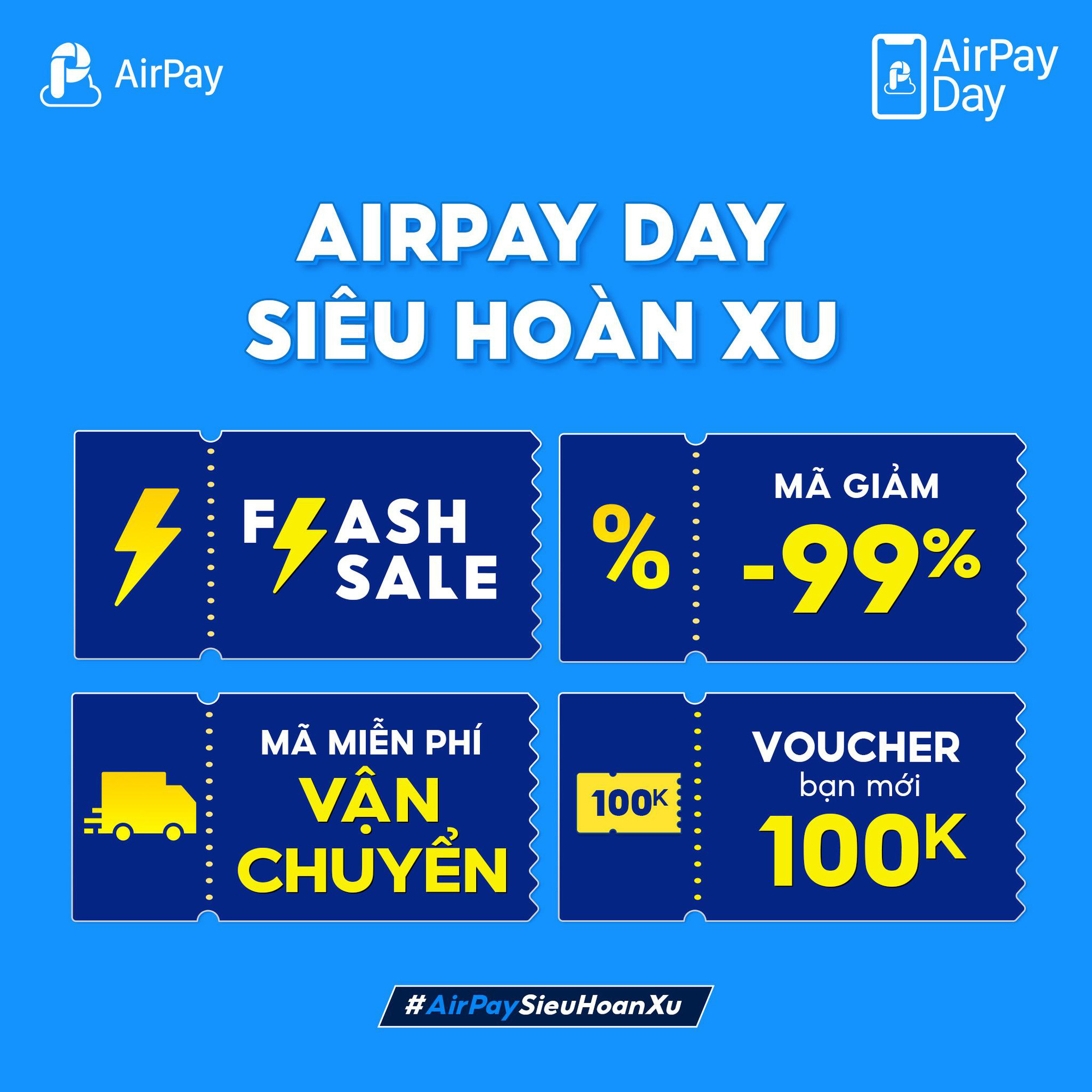 AirPay Day chiêu đãi “tín đồ” shopping voucher giảm giá đến 100K! - Ảnh 1. AirPay Day chiêu đãi “tín đồ” shopping voucher giảm giá đến 100K! - Ảnh 1.
