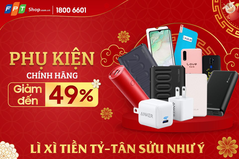 Phụ kiện chính hãng giảm mạnh 49% đón Tết tại FPT Shop - Ảnh 2. Phụ kiện chính hãng giảm mạnh 49% đón Tết tại FPT Shop - Ảnh 2.