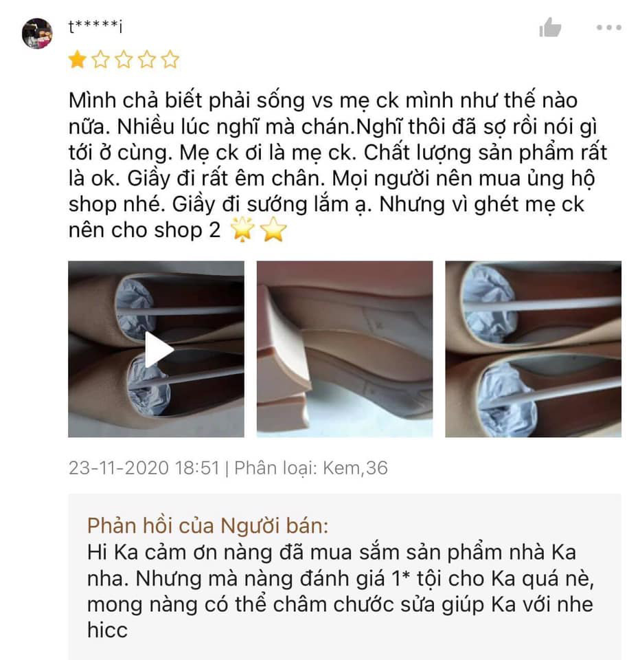 Khách feedback đi giầy sướng lắm nhưng chỉ cho 2 sao, lý do khiến chủ shop tiền đình - Ảnh 1.