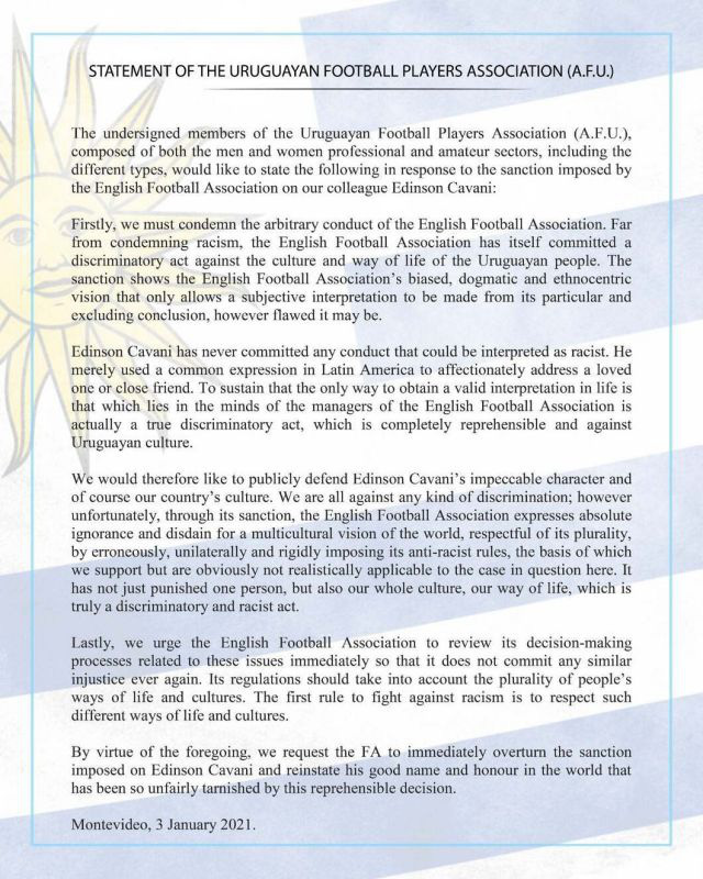 Liên đoàn bóng đá Uruguay &quot;tuyên chiến&quot; với FA vì lệnh cấm của chân sút MU - Ảnh 2.