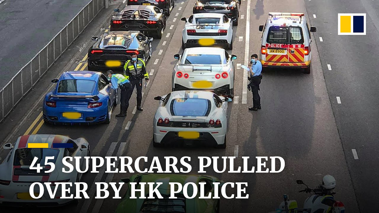 45 siêu xe định đua đường phố với quy mô chưa từng có nhưng bị cảnh sát chặn đứng - Ảnh 1.