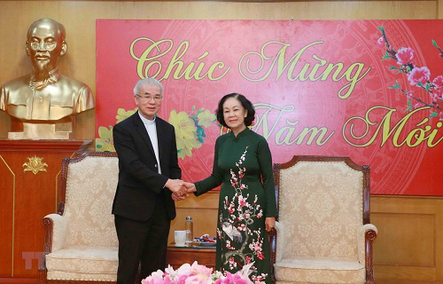 Trưởng Ban Dân vận Trung ương tiếp Ủy ban Đoàn kết Công giáo Việt Nam - Ảnh 1.