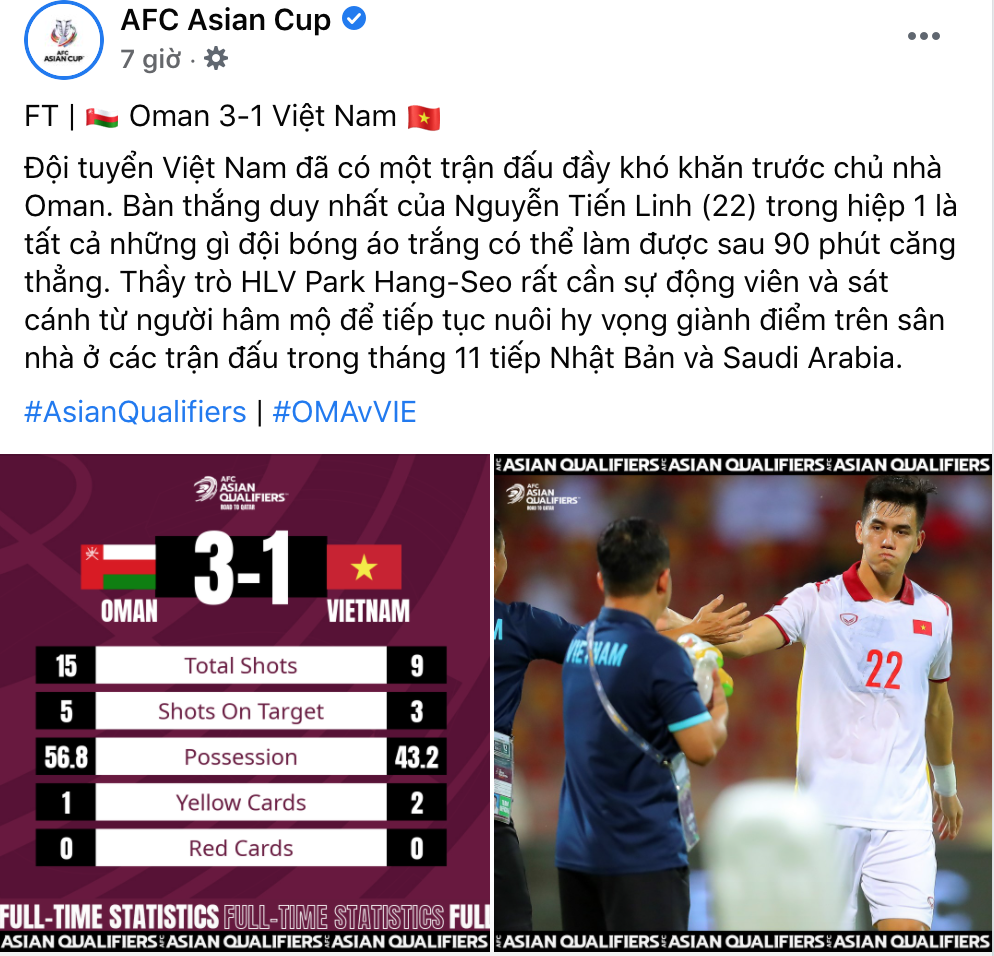 Fan Việt tấn công Fanpage AFC, phẫn nộ vì AFC đăng bài động viên ĐT Việt Nam nhưng ở chế độ tuỳ chỉnh - Ảnh 2.