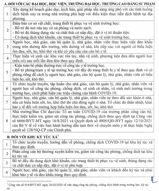 Bộ GDĐT hướng dẫn tổ chức hoạt động dạy học trực tiếp tại các cơ sở giáo dục - Ảnh 3.