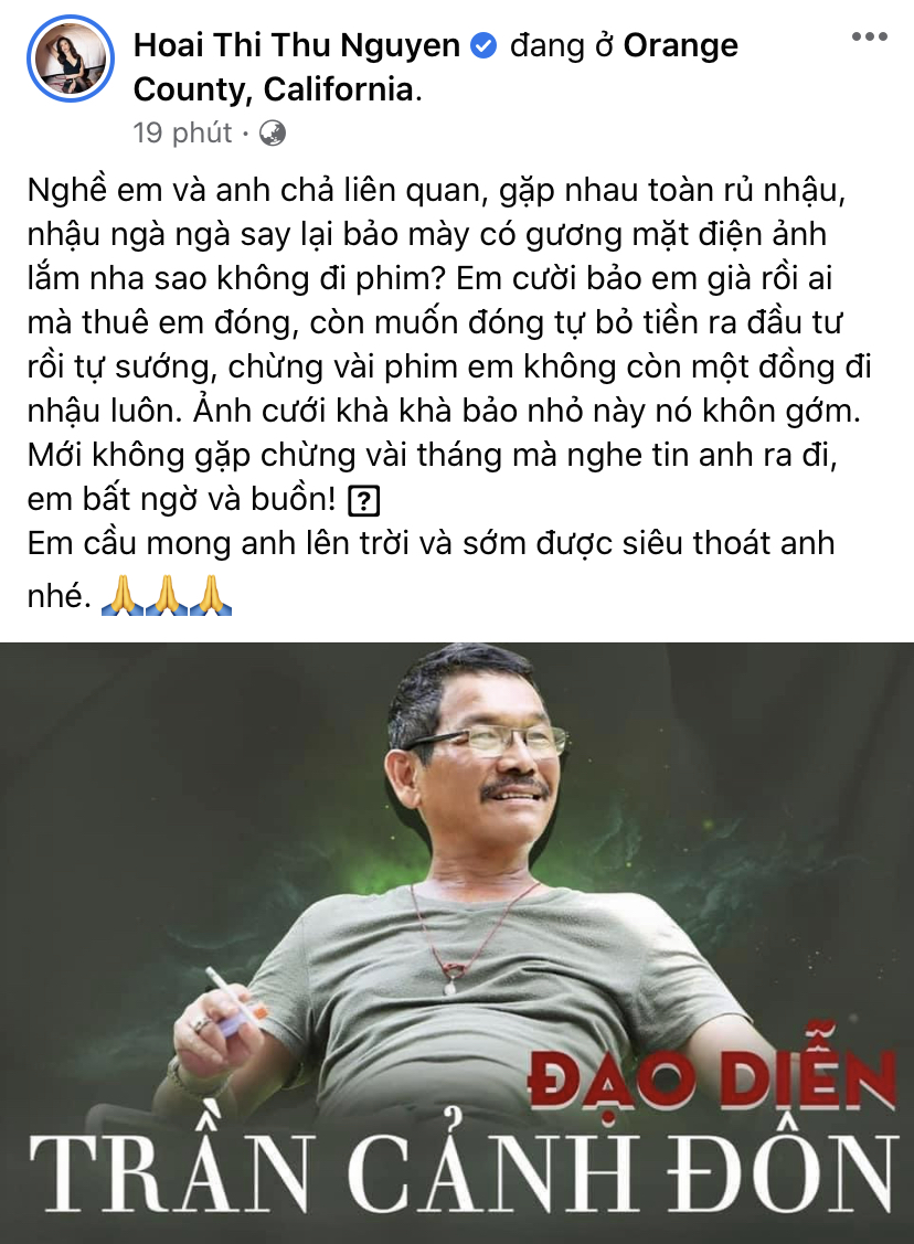 Trịnh Kim Chi, Thu Trang - Tiến Luật và dàn sao Vbiz bàng hoàng khi hay tin đạo diễn Trần Cảnh Đôn qua đời vì nhồi máu cơ tim - Ảnh 7.