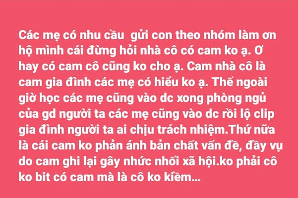 Tìm cô giáo để gửi con nhưng đính kèm một điều kiện, phụ huynh khiến dân tình tranh cãi nảy lửa: Lộ hết clip riêng tư, ai chịu trách nhiệm? - Ảnh 1.