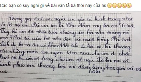 Bài văn tả bà nội của cô bé lớp 2 khiến dân tình phát sốt, đọc đến đoạn tả ngoại hình đến thiếu nữ còn &quot;phát hờn&quot; vì ghen tỵ - Ảnh 1.