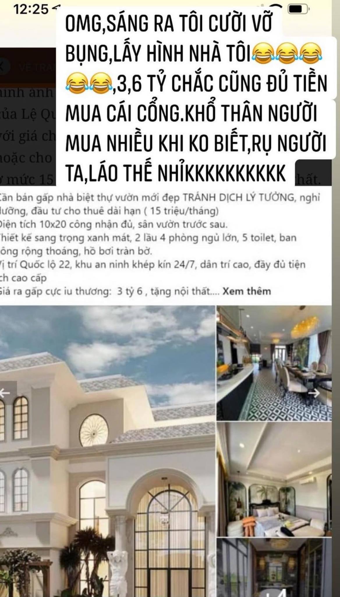 Hình căn biệt thự hoành tráng bị rao với giá 3,6 tỷ, Lệ Quyên: Chắc đủ mua cái cổng - Ảnh 2.