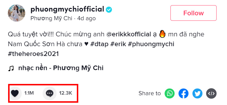 Nam Quốc Sơn Hà của Erik đạt top 1 trending, Phương Mỹ Chi mới là người chủ yếu tạo nên thành tích này? - Ảnh 6.