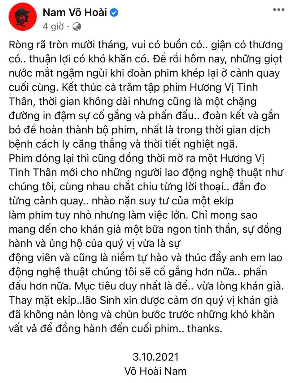 Hương vị tình thân: Thu Quỳnh &quot;xả vai&quot; đẹp sang chảnh, Phương Oanh bùi ngùi chia tay Nam, NSƯT Võ Hoài Nam bày tỏ nước mắt trong phim lẫn với nước mắt ngoài đời - Ảnh 5.