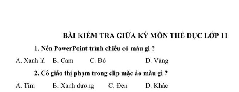 Đề kiểm tra môn thể dục online bỗng xuất hiện hai câu hỏi lạ khiến học sinh đứng hình: Phen này &quot;chị&quot; Google cũng không cứu nổi  - Ảnh 1.