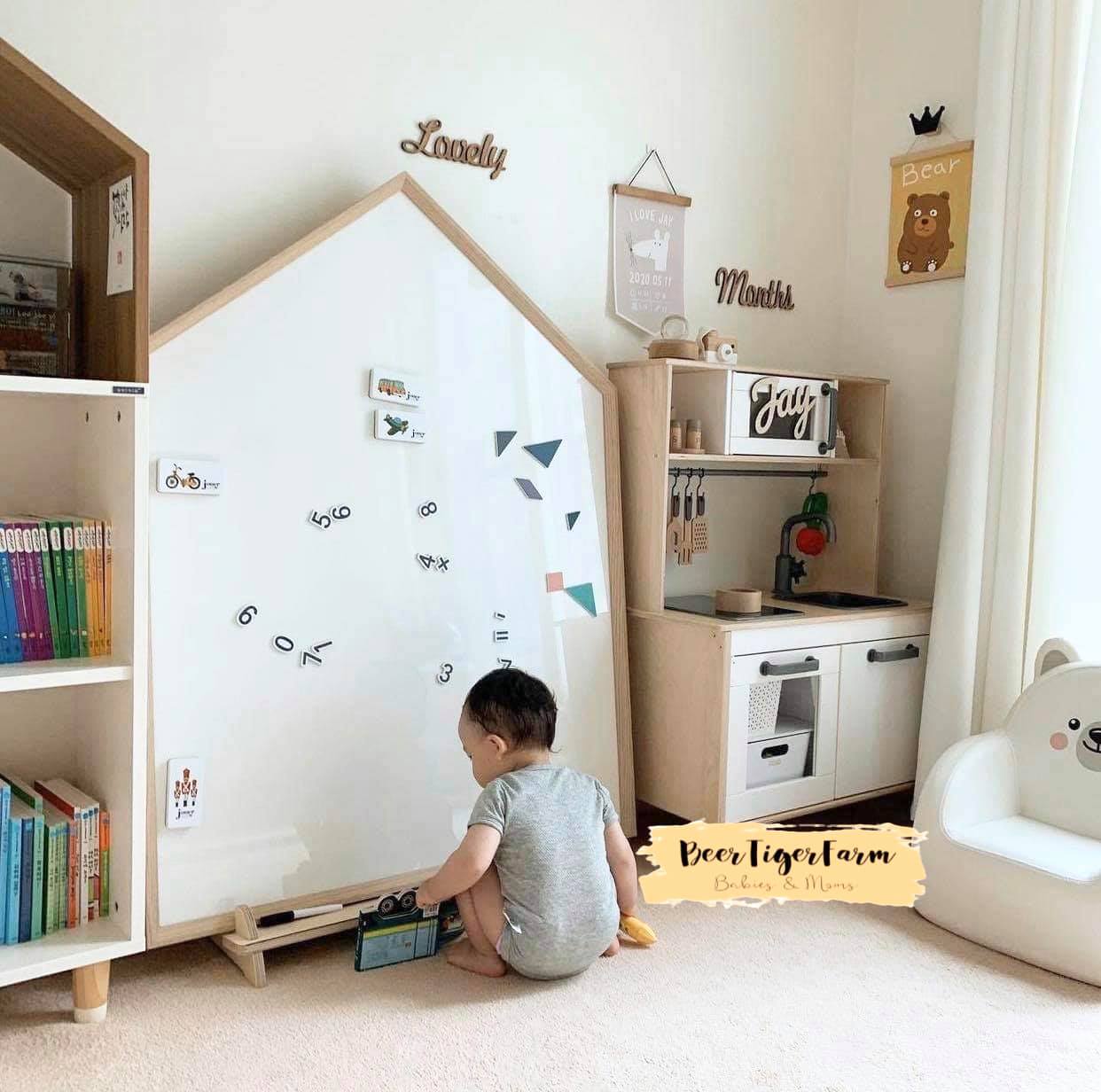 Phòng chỉ 8m2 nhưng mẹ khéo léo bài trí, đầy đủ công năng mà vẫn thoải mái không gian cho bé chơi - Ảnh 9.