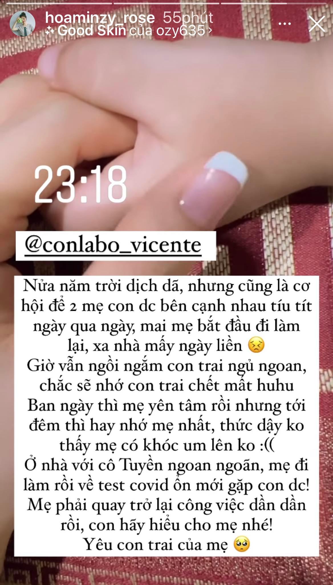 Nửa đêm Hoà Minzy bất ngờ xin lỗi con trai, lý do khiến nhiều bà mẹ nghẹn ngào - Ảnh 1.