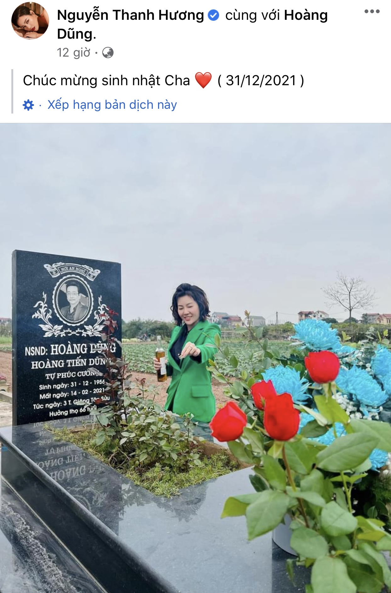Diễn viên Thanh Hương tới viếng mộ NSND Hoàng Dũng nhân ngày sinh nhật, vẫn giữ nguyên cách gọi đặc biệt này? - Ảnh 2.