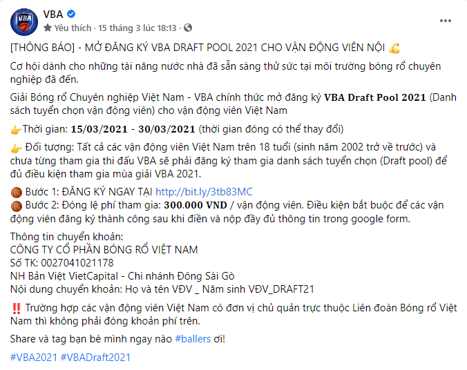 VBA Draft Pool 2021: Loạt thay đổi hướng tới sự hoàn thiện  - Ảnh 1.