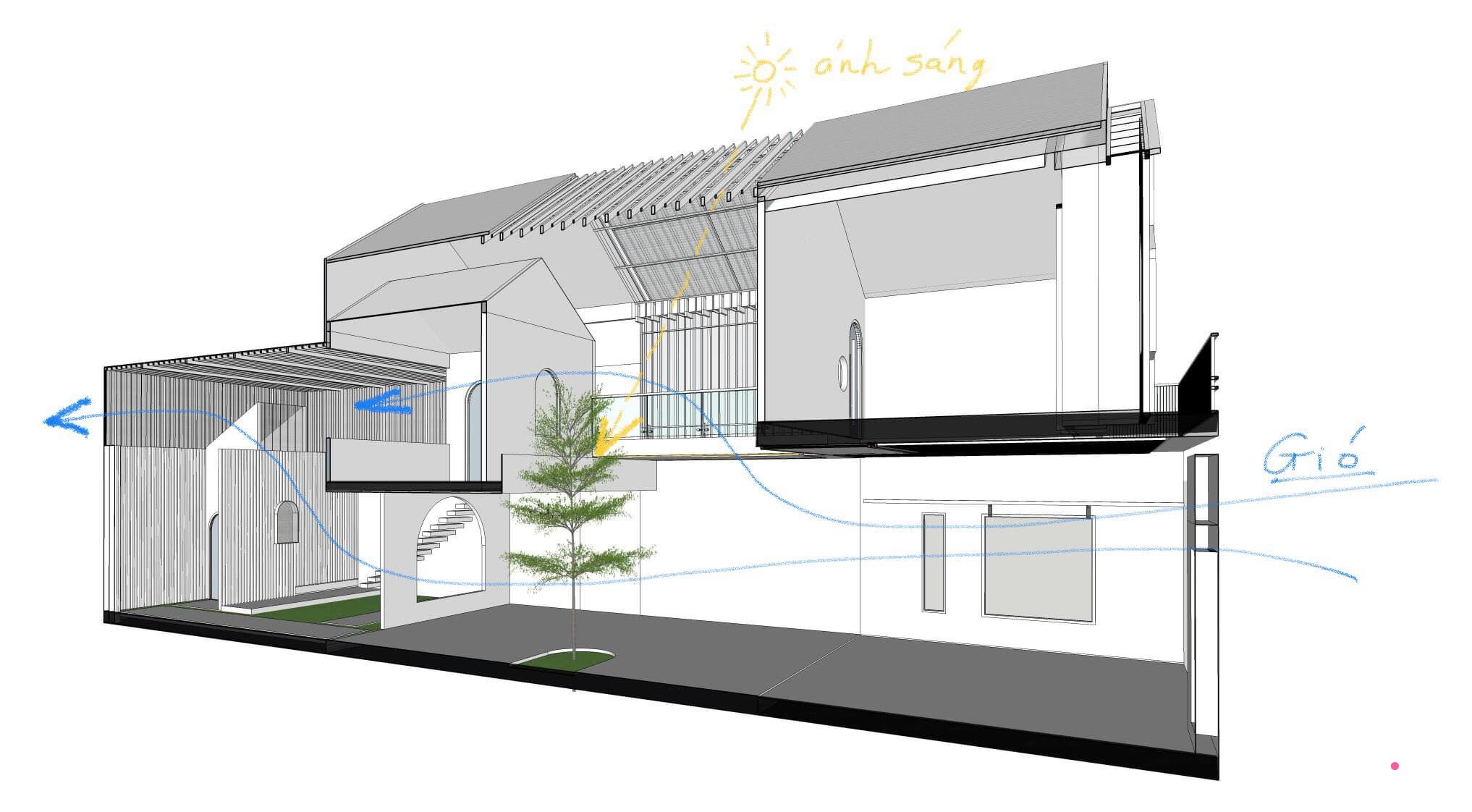 Nhà xây trên đất 6x20m đón nắng và sắc màu thiên nhiên có chi phí 900 triệu đồng ở Buôn Ma Thuột - Ảnh 3.