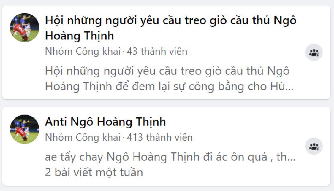 Nhóm antifan cầu thủ Hoàng Thịnh &quot;mọc lên như nấm&quot; sau pha chấn thương với Hùng Dũng  - Ảnh 1.