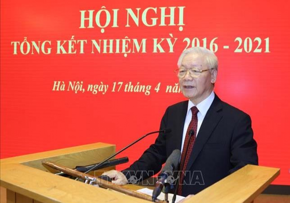 Tổng Bí thư Nguyễn Phú Trọng dự Hội nghị Tổng kết nhiệm kỳ 2016-2021 Hội đồng Lý luận Trung ương - Ảnh 3.
