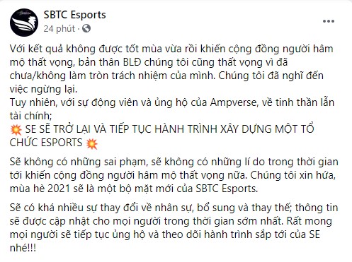 Vượt cạn thành công, SBTC Esports chính thức trụ lại VCS sau khi tìm được nhà tài trợ - Ảnh 1.