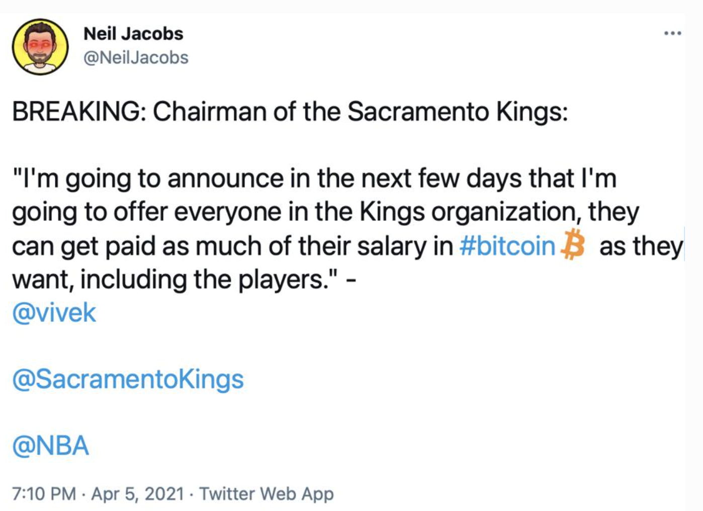 Cơn sốt Bitcoin lấn sân NBA, Sacramento Kings có thể trả lương cầu thủ bằng đồng tiền ảo - Ảnh 1.