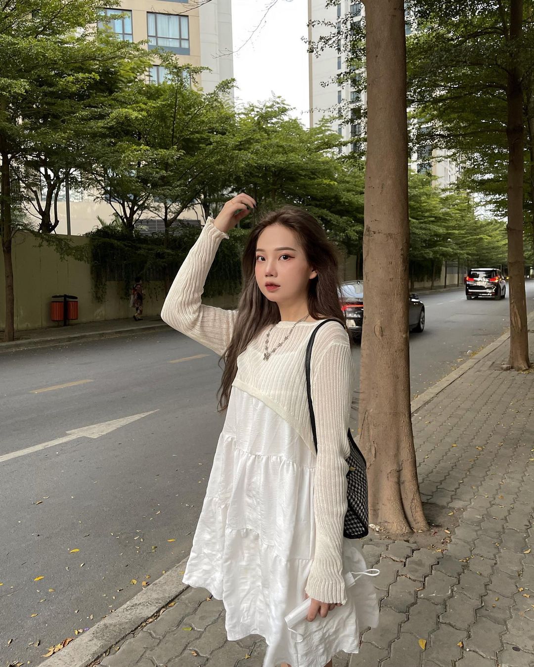 Váy dài tay trắng bánh bèo voan tầng vintage dưới 65kg - Lyza Store - Đầm  suông | ThờiTrangNữ.vn