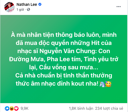 Hết “cấm cửa” Thu Minh, Nathan Lee gây xôn xao khi mua lại loạt hit của Cao Thái Sơn - Ảnh 1.