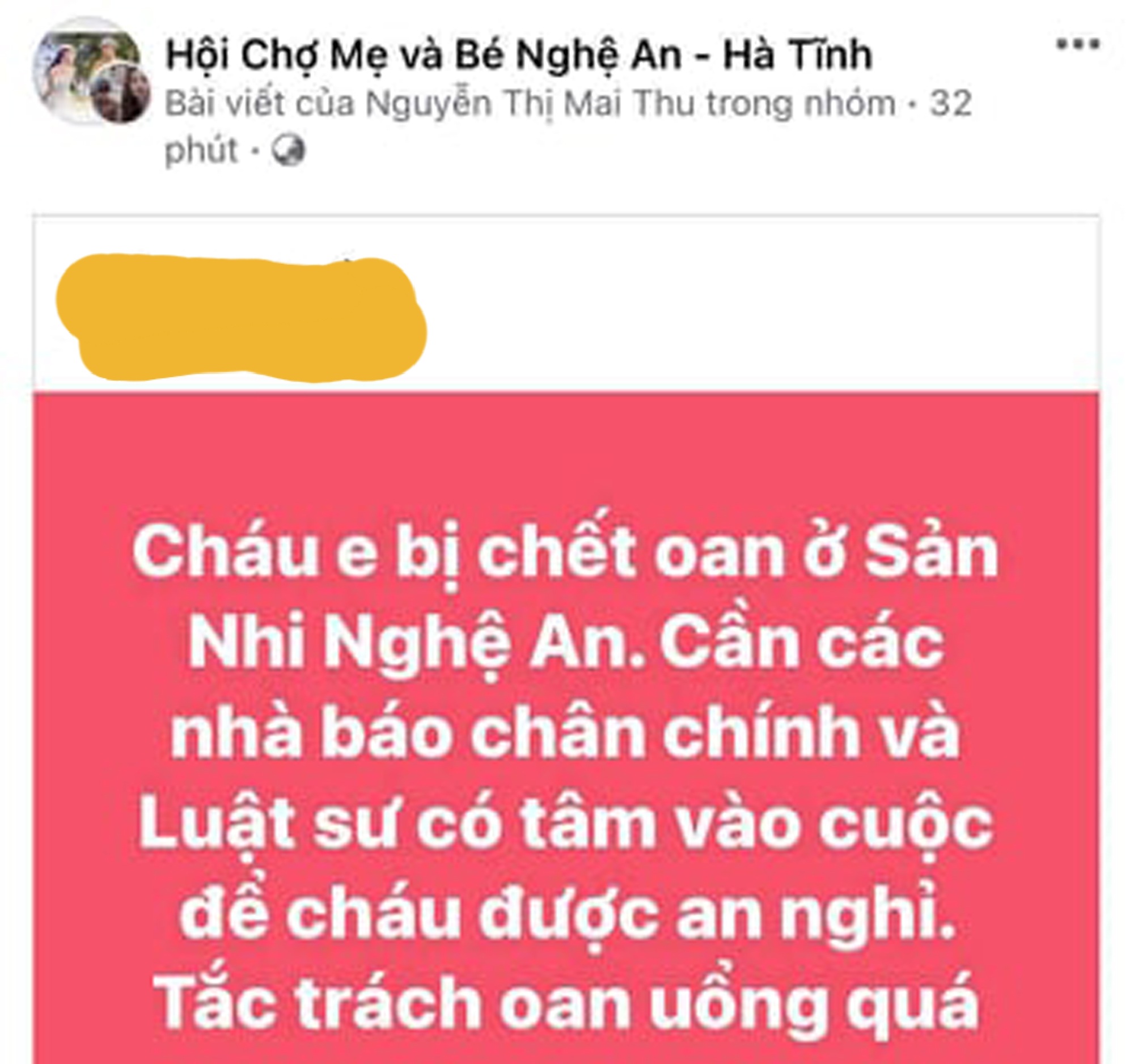 Làm rõ nguyên nhân tử vong của cháu bé 2,5 tháng tại bệnh viện Sản Nhi Nghệ An gây xôn xao mạng xã hội - Ảnh 1.