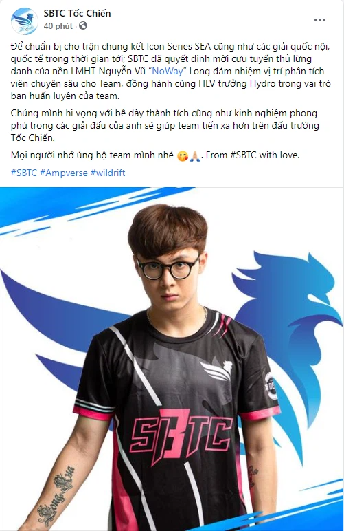 Noway xuất hiện tại LMHT: Tốc Chiến trong màu áo SBTC Esports, đặt mục tiêu vô địch Việt Nam và tấm vé dự SEA Games 31 - Ảnh 1.