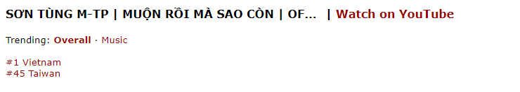 Muộn Rồi Mà Sao Còn của Sơn Tùng M-TP là video âm nhạc số 1 thế giới tuần vừa qua, vượt cả Billie Eilish và ITZY - Ảnh 7.