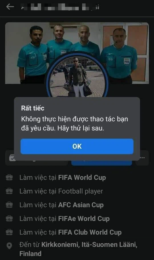 Trọng tài trận Việt Nam - UAE bị cộng đồng mạng tấn công Facebook cá nhân, phải tạm khóa tài khoản - Ảnh 3.