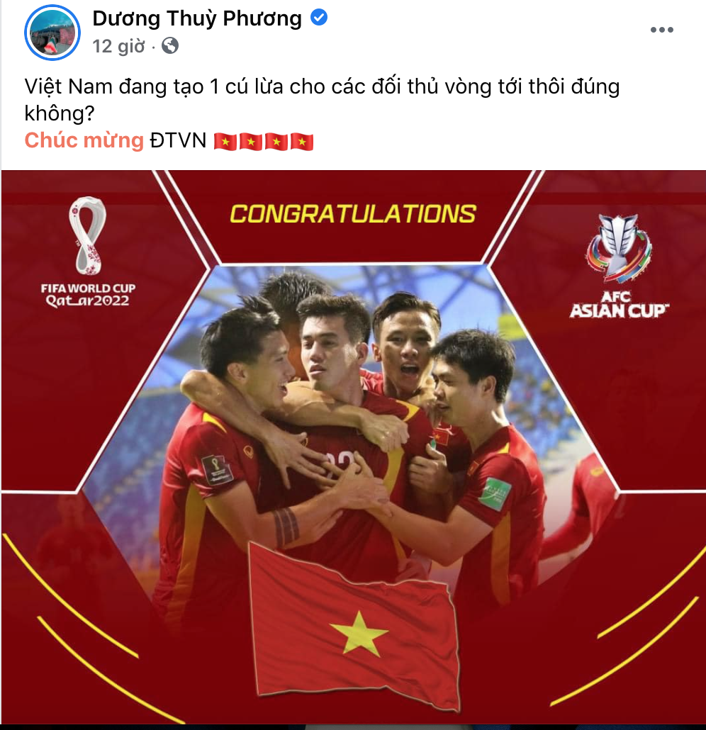 Hội WAGs Việt phát cuồng vì tuyển Việt Nam vào vòng loại 3 World Cup - Ảnh 1.