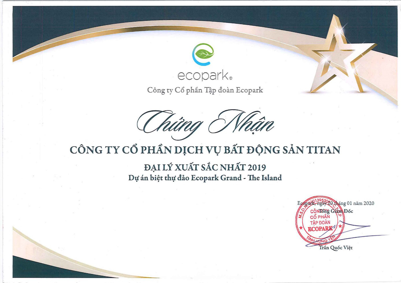 Những giải thưởng danh giá của Titan Luxury tại Ecopark - Ảnh 1.