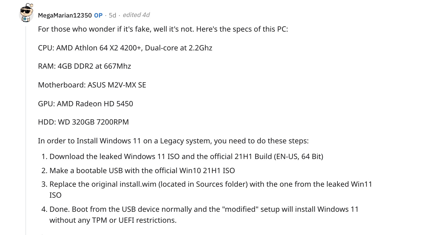 Windows 11 chạy ngon lành trên PC cổ từ 2007 với chip Dual Core 2.2 GHz và 4GB RAM DDR2 - Ảnh 2.